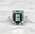 Lab-Created Green Amethyst 13×18 mm Emerald Cut Solitaire Ring – 925 Sterling Silver