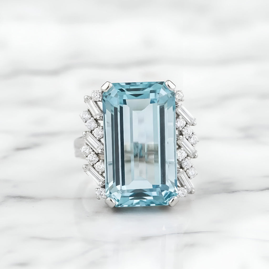 Sky Blue Topaz Emerald Cut Ring – 15×22 mm | 925 Sterling Silver