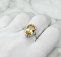 Natural Yellow Citrine Ring – 6×8 mm Pear Cut | 925 Sterling Silver